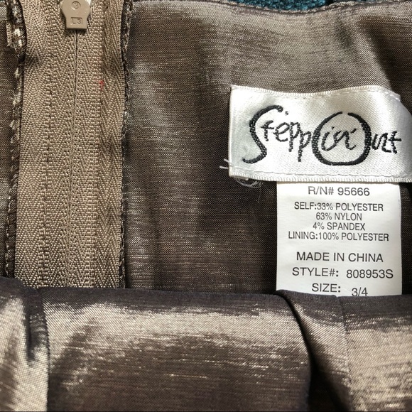 NWT STEPPIN OUT Metallic Strapless Dress Sz 3/4 - Picture 6 of 9